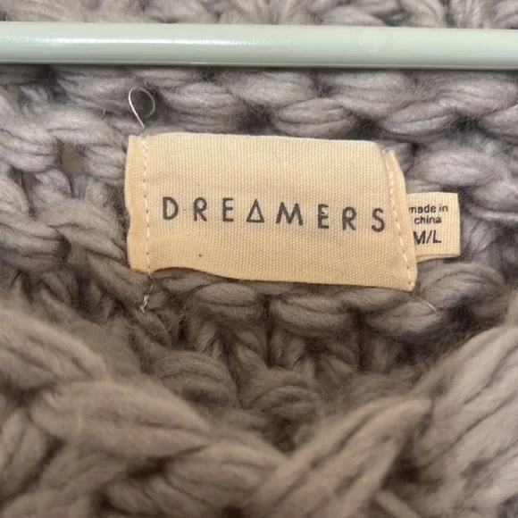 Heavy chunky knit cropped grey sweater - Picture 4 of 5